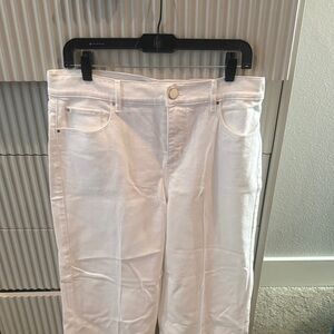 Ann Taylor Women's White Wide Leg Crop Jeans
